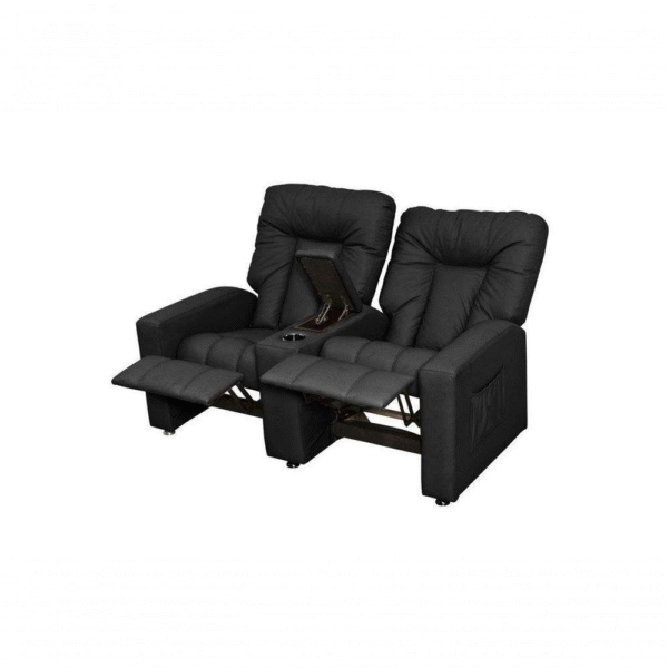 Poltrona Do Papai Reclinável Dupla Jetta – Preto Corino