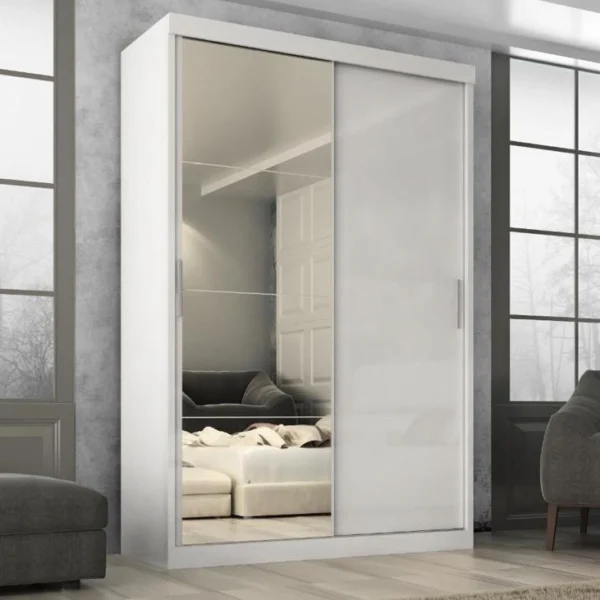 Guarda Roupa Roma 2 Portas Corre 2gav c/ Esp Branco