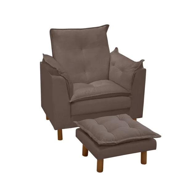 Poltrona De Amamentação Com Puff Isabella Bellamado Cor: marrom