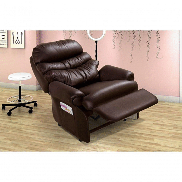 Poltrona Reclinável Barão Papai Mamãe Amamentação Estética Corano Marrom