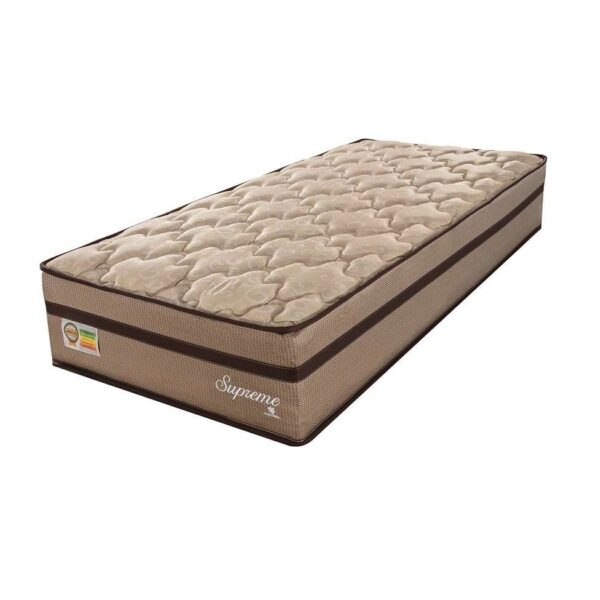 Colchão Solteiro Supreme Molas Ensacadas (30x88x188) Bege e Marrom