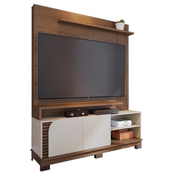 Estante Home Para Tv 65 Polegadas Jurere Amendoa Off White Matte Clb Amendoa Off White Matte